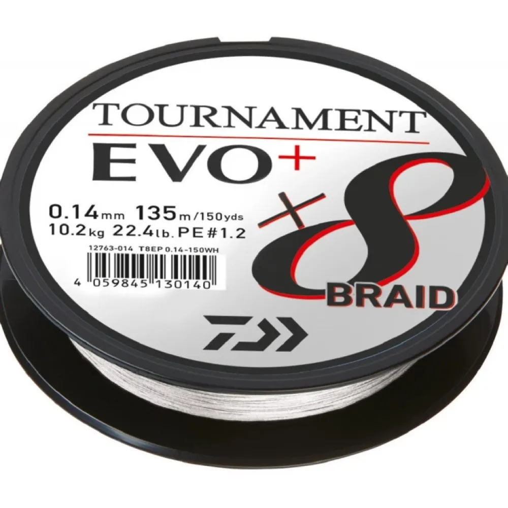 Discount Tournament X8 Braid EVO+ 135m Weiß 0,12mm 8,6kg Hauptschnüre|Schnüre