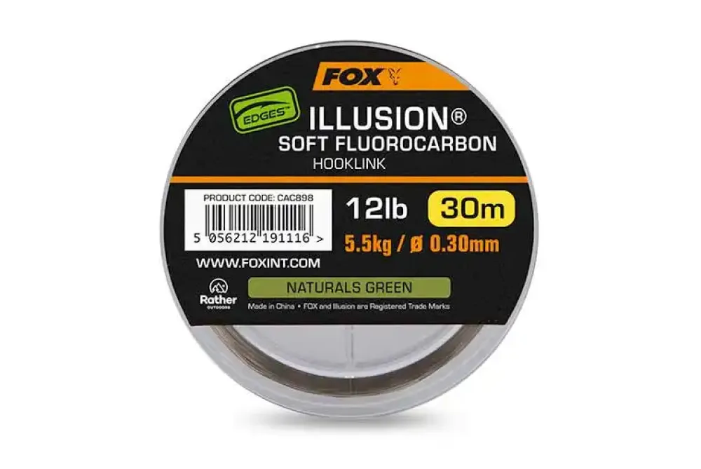 Hot Edges Illusion Soft FC Hooklink 5,44kg 30m Natural Green 0,30mm Vorfächer