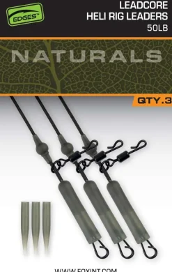 Sale EDGES Naturals Leadcore Heli Rig Leaders Vorfächer