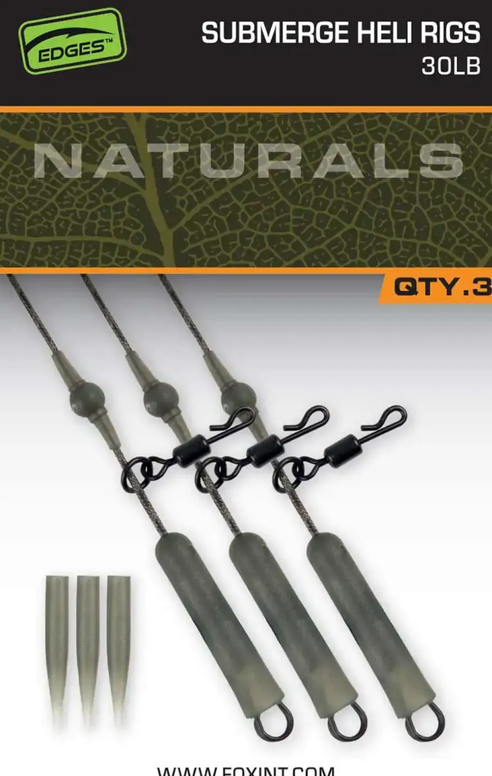 Hot EDGES Naturals Submerge Heli Rig Leaders 30lb Vorfächer