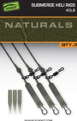 Hot EDGES Naturals Submerge Heli Rig Leaders 30lb Vorfächer