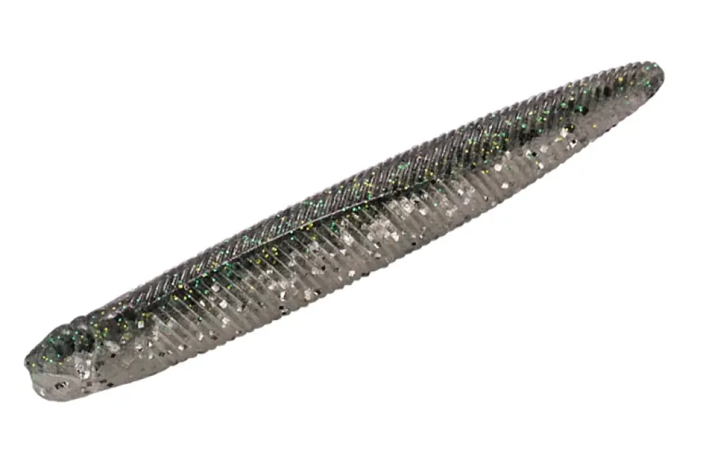 Outlet Yammy Fish 3,8" Dark Thunder Clear Silver Gummiköder