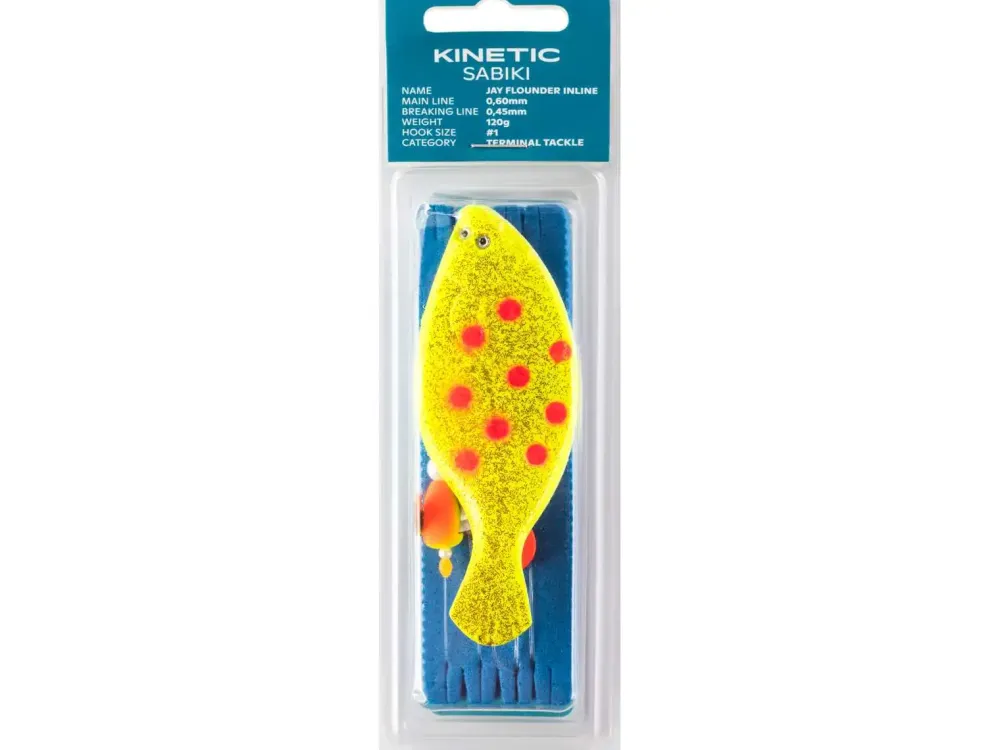 Sabiki Jay Flounder Inline #1 115cm Yellow Orange Dots 120g Meeresköder