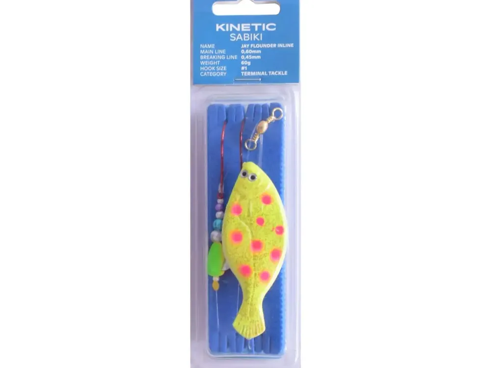 Sabiki Jay Flounder Inline #1 115cm Yellow Orange Dots 120g Meeresköder