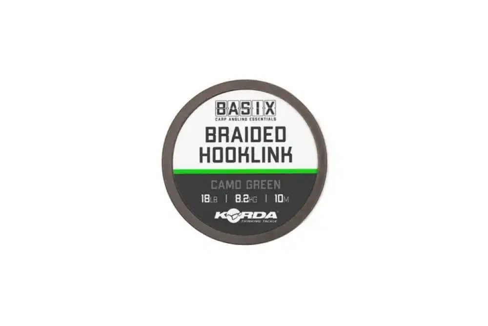 Outlet Basix Braided Hooklink 25lb 10m Camo Green Vorfächer