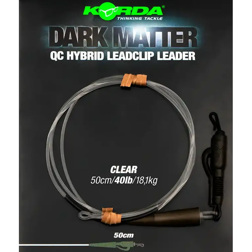 Online Dark Matter Leader QC Hybrid Clip 100cm 40lb Weed Vorfächer