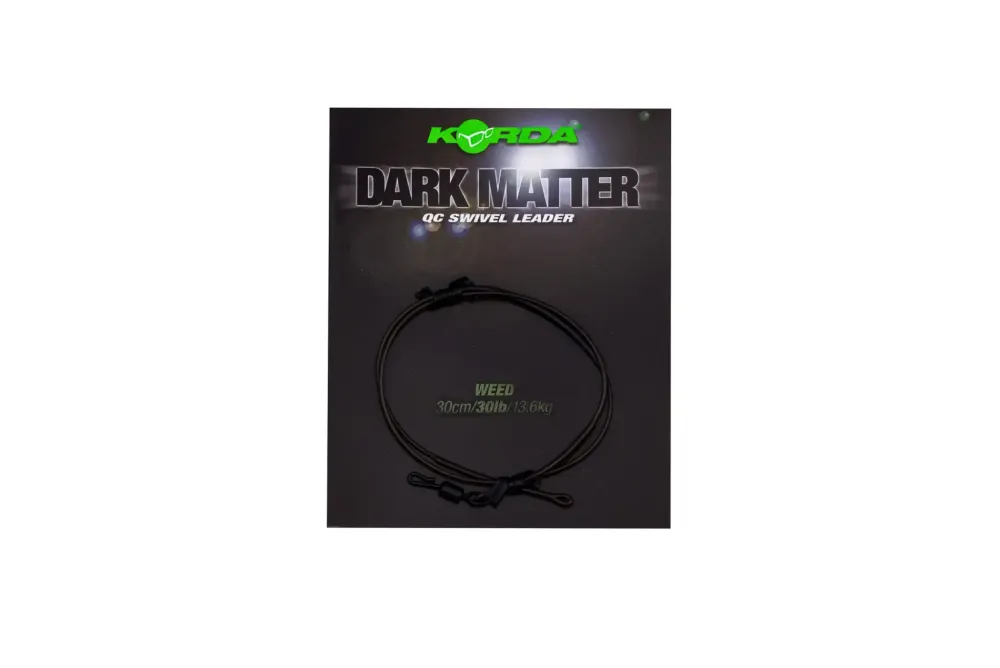 New Dark Matter Leader QC Swivel 30cm 30lb Weed Vorfächer