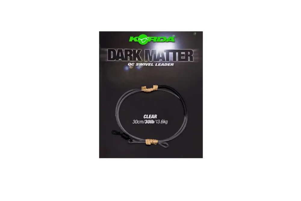 New Dark Matter Leader QC Swivel 30cm 30lb Weed Vorfächer