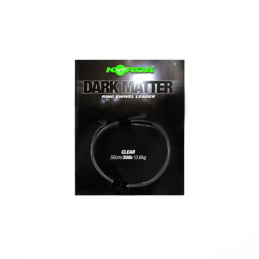 Best Dark Matter Leader Size 8 Ring Swivel 50cm 40lb Clear Kleinteile|Vorfächer