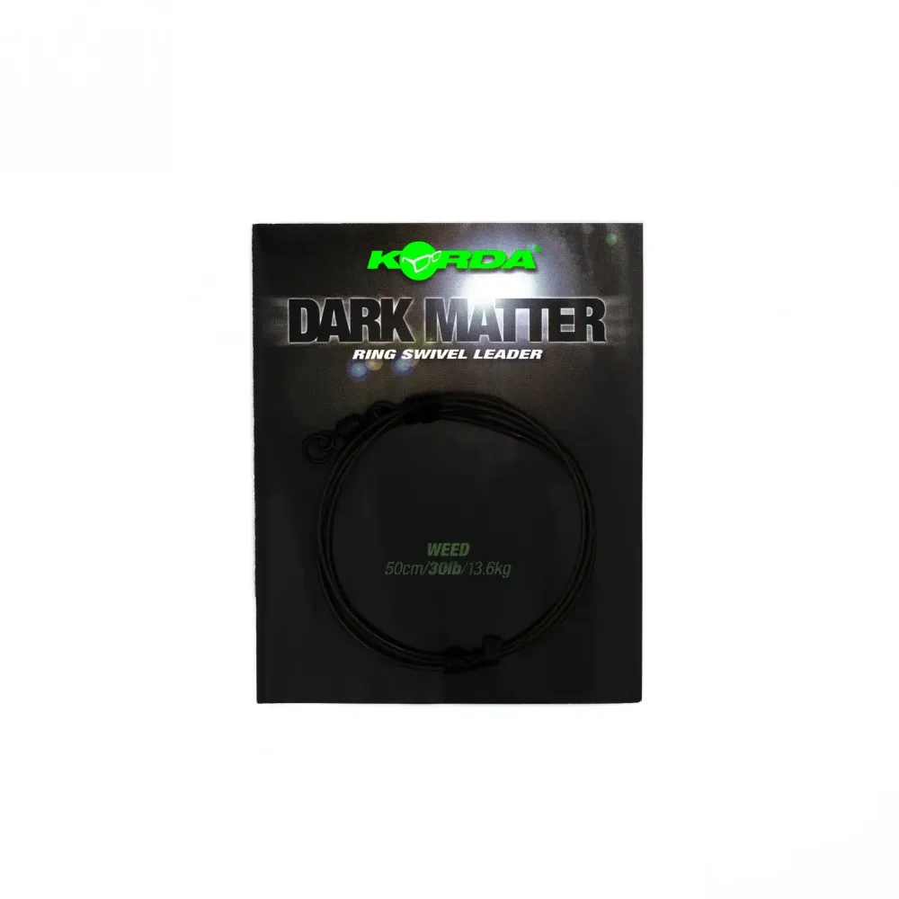 Best Dark Matter Leader Size 8 Ring Swivel 50cm 40lb Clear Kleinteile|Vorfächer