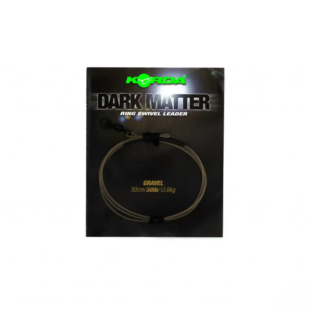 Best Dark Matter Leader Size 8 Ring Swivel 50cm 40lb Clear Kleinteile|Vorfächer