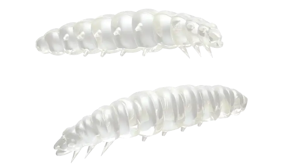 Sale Larva 30 Knoblauch 3cm 001 - white Gummiköder|Futter & Lockstoffe
