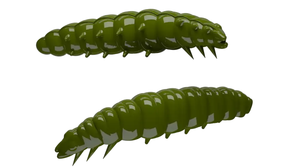 Sale Larva 30 Knoblauch 3cm 001 - white Gummiköder|Futter & Lockstoffe