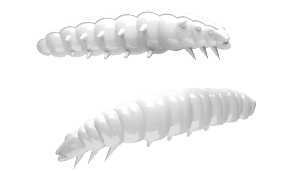 New Larva 45 Knoblauch 4,5cm 004 - silver pearl Futter & Lockstoffe|Gummiköder