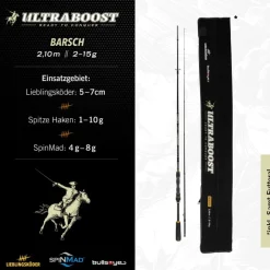 Outlet Bullseye Ultraboost Barsch 2,10m 2-15g Spinn-Ruten