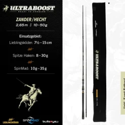 New Bullseye Ultraboost Zander+Hecht 2,65m 10-50g Spinn-Ruten