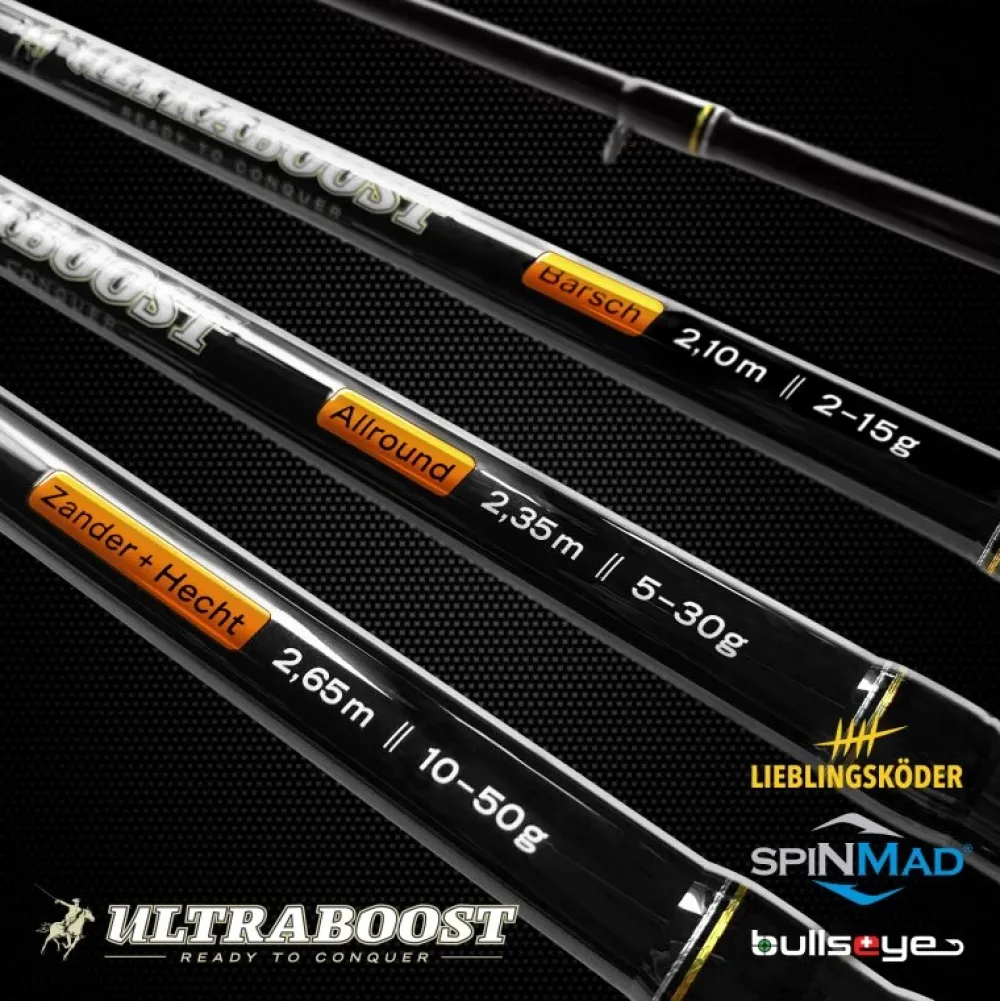 New Bullseye Ultraboost Zander+Hecht 2,65m 10-50g Spinn-Ruten