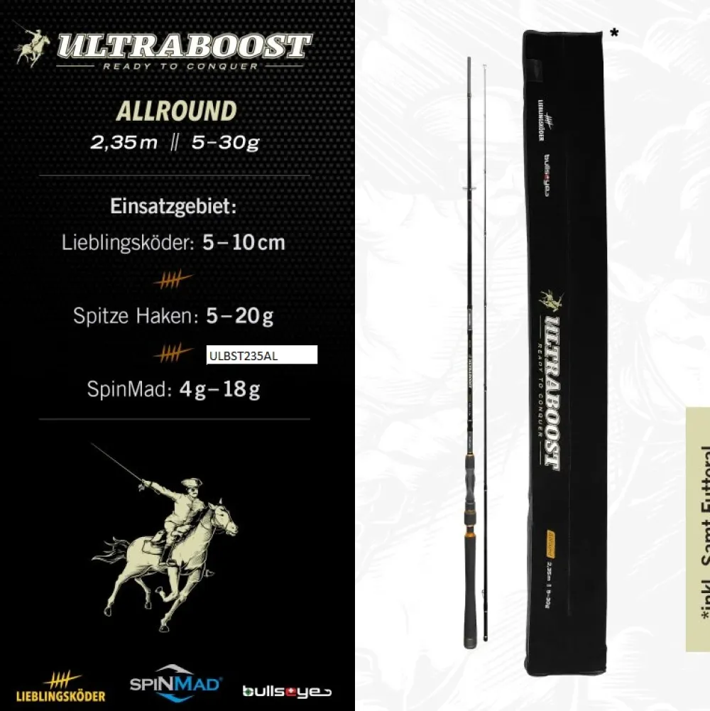 Bullseye Ultraboost Allround 2,35m 5-30g Spinn-Ruten