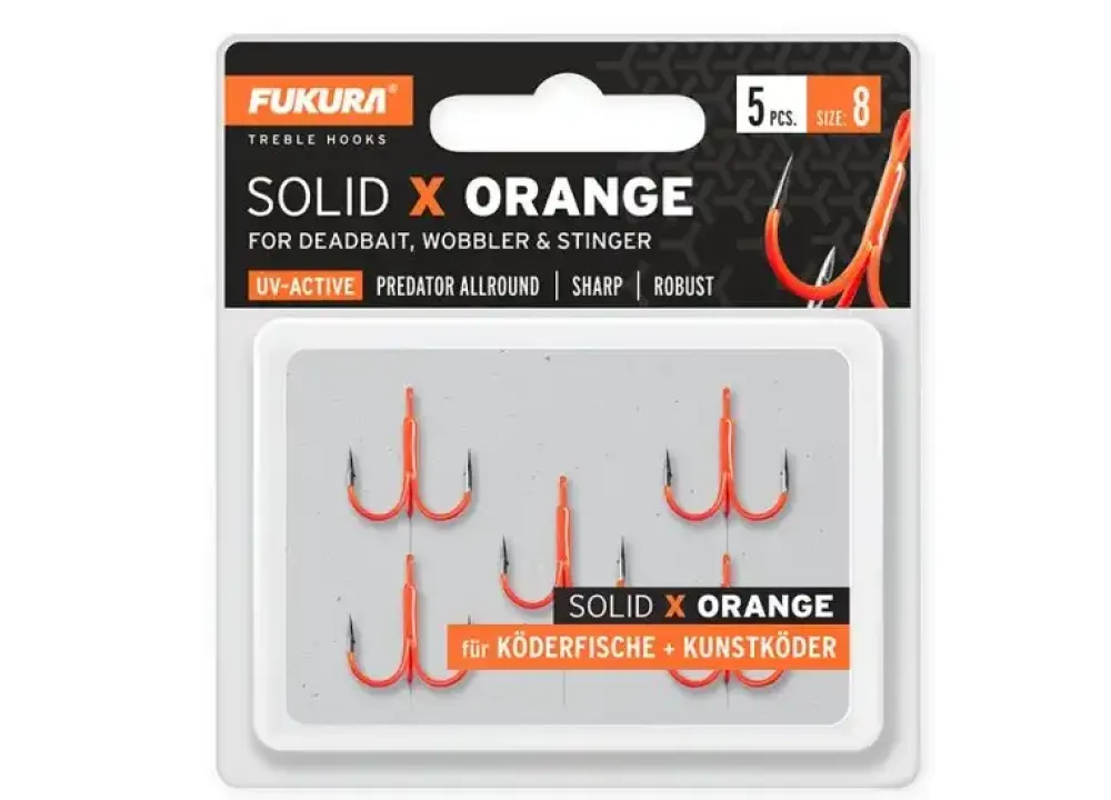 Clearance Fukura Solid X Orange #8 Haken