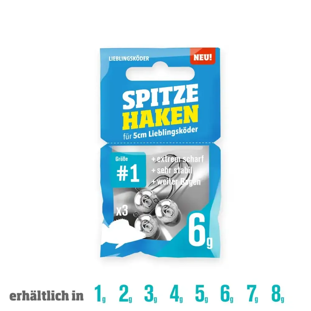 New Jigköpfe Spitze Haken #1 1g Jigköpfe