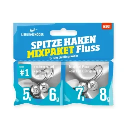 Hot Jigköpfe Spitze Haken Mixpaket Fluss #1 Jigköpfe