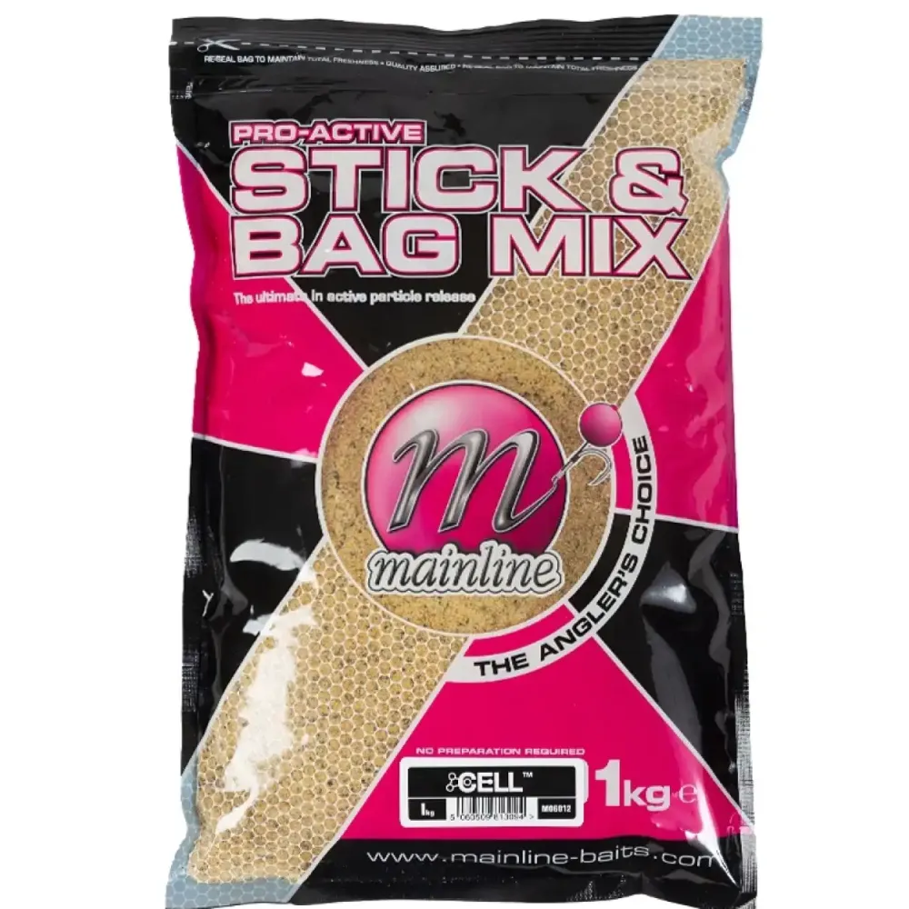 Clearance Pro-Active Bag & Stick Mix 1kg Cell Futter & Lockstoffe
