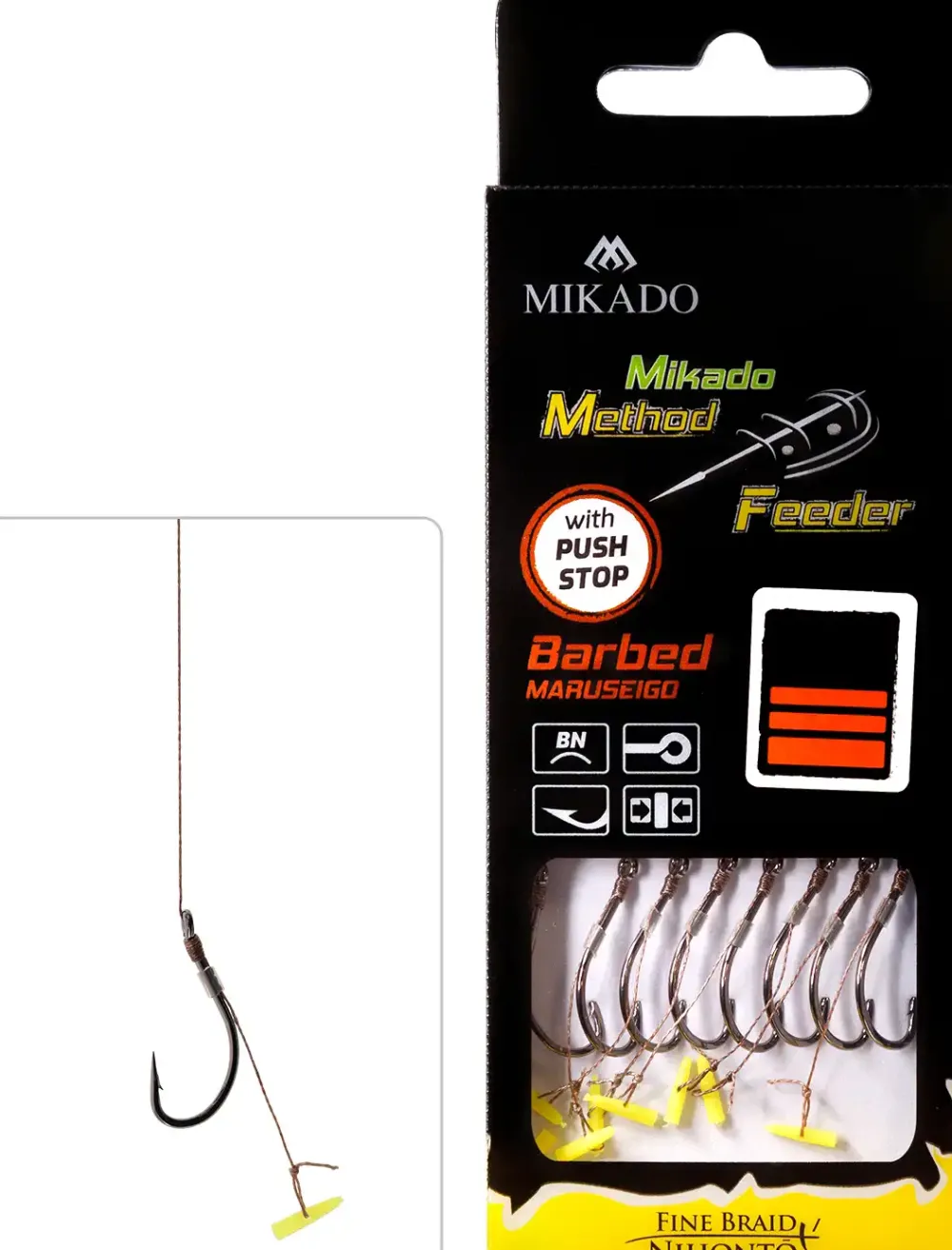 Sale Method Feeder Rig Braid Push Stop Maruseigo #10 10cm 0,12mm Vorfächer|Haken