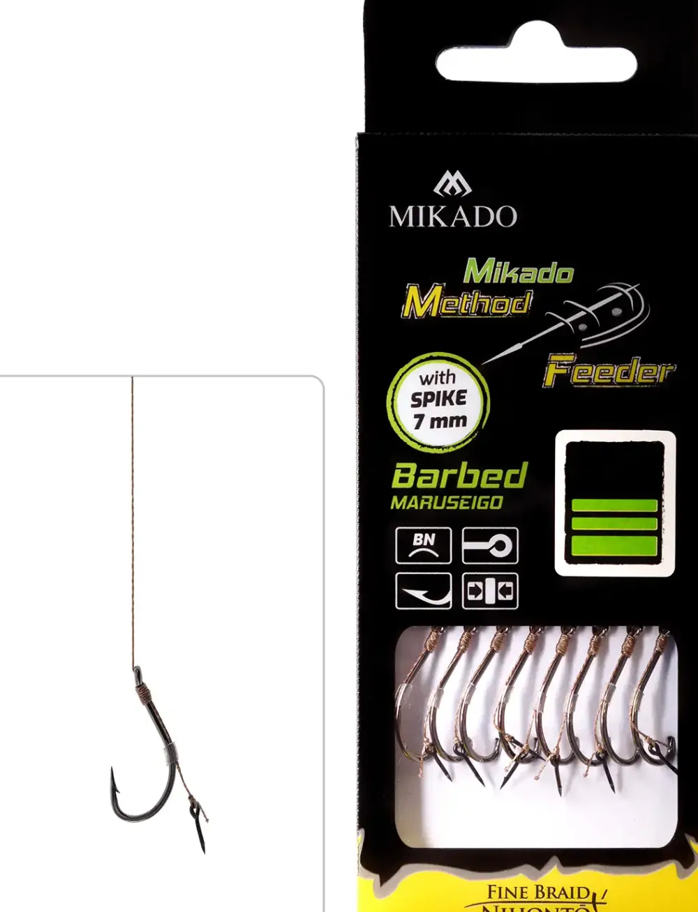 New Method Feeder Rig Braid Spike Maruseigo #8 10cm 0,14mm Haken