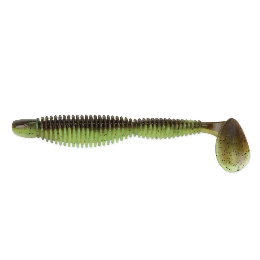 Clearance FAT Bubbling Shad 6" Chartreuse Silk Ice Gummiköder
