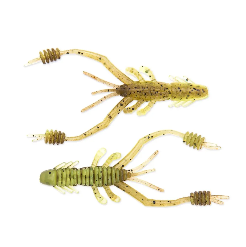 Ring Shrimp 4" Motoroil Gold Flake Gummiköder