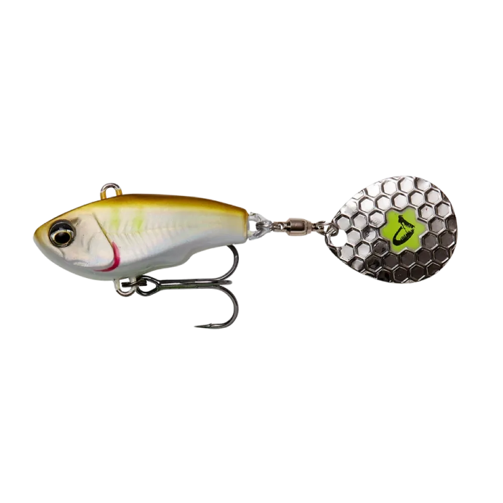 Hot Fat Tail Spin 24g White Silver Metallköder