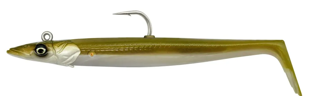 Hot Sandeel V2 14cm Green Silver Meeresköder|Gummiköder