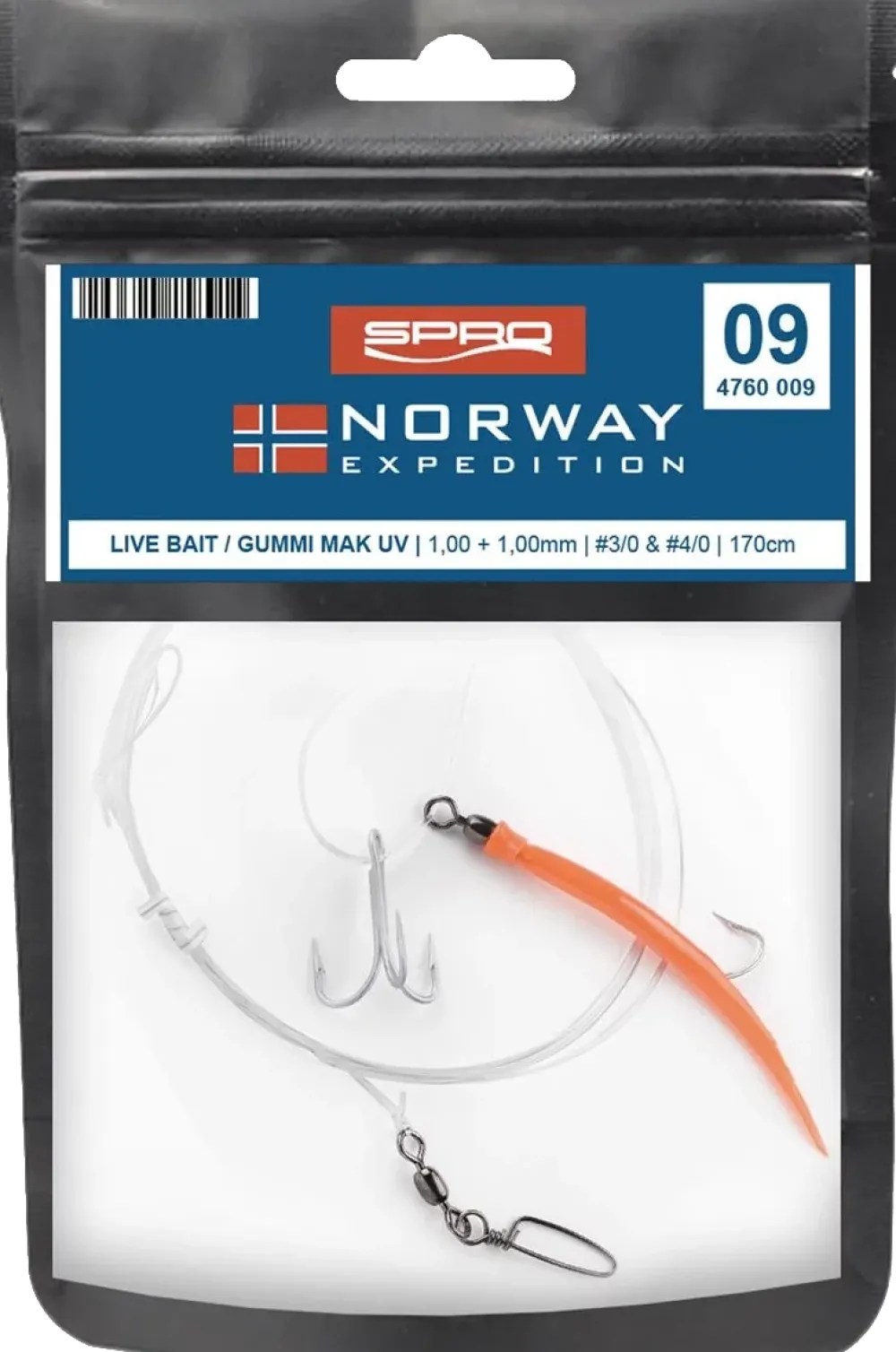 Hot Norway Expedition Rig 9 Live Bait Gummi Mak UV Gr.3/0 und 4/0 170cm 1,0mm 2 1,7m Meeresköder