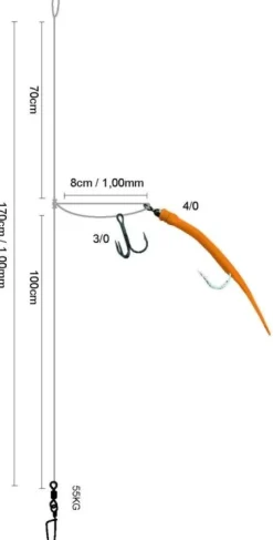 Hot Norway Expedition Rig 9 Live Bait Gummi Mak UV Gr.3/0 und 4/0 170cm 1,0mm 2 1,7m Meeresköder