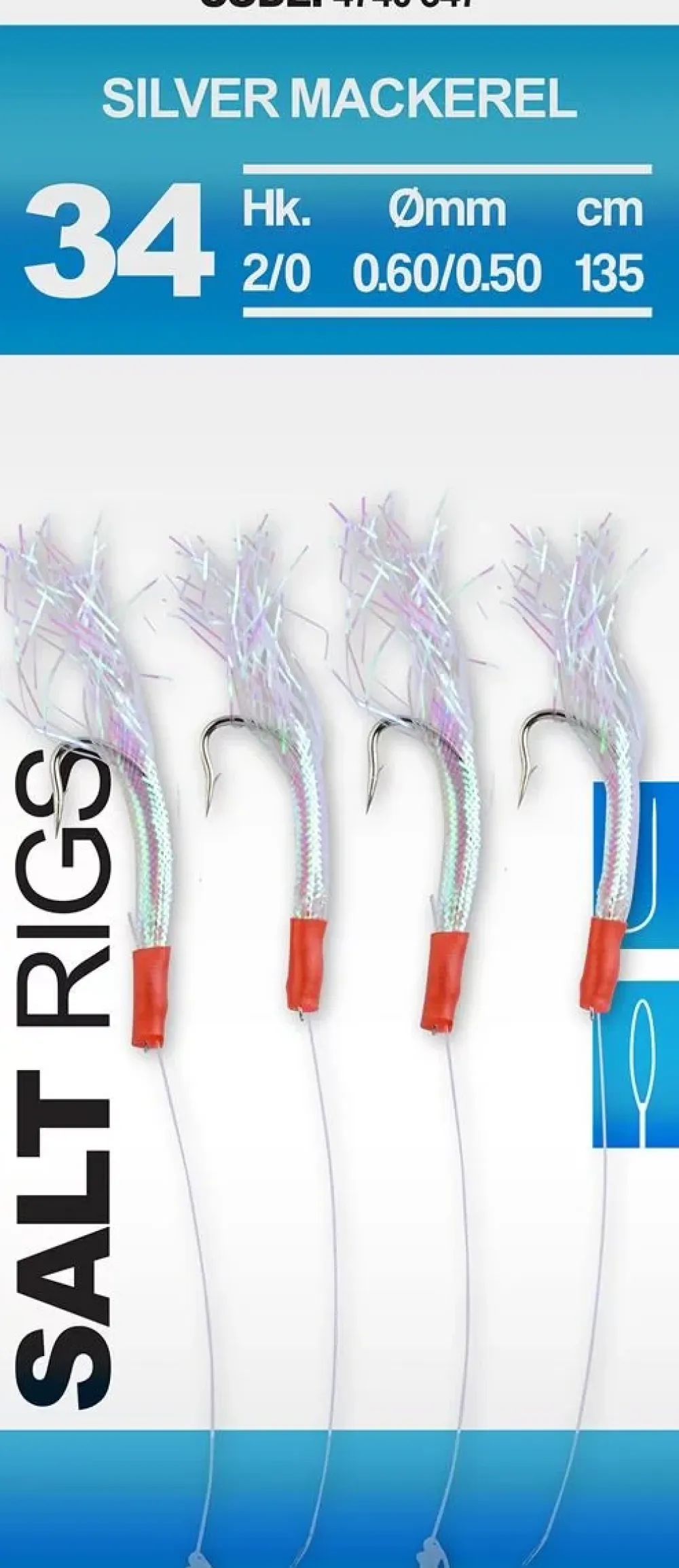 New Salt Rigs #34 4 1,35m Silver Mackerel Meeresköder