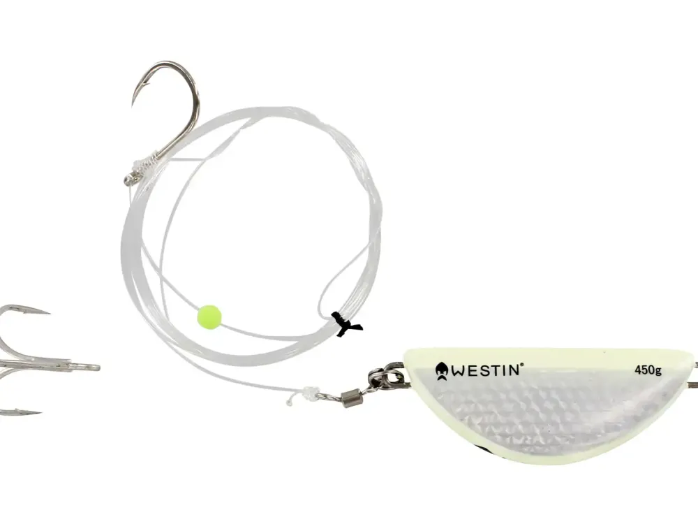 New Halibut Anti Twist Rig 450g 2 #3/0 190cm Orange Flash Haken