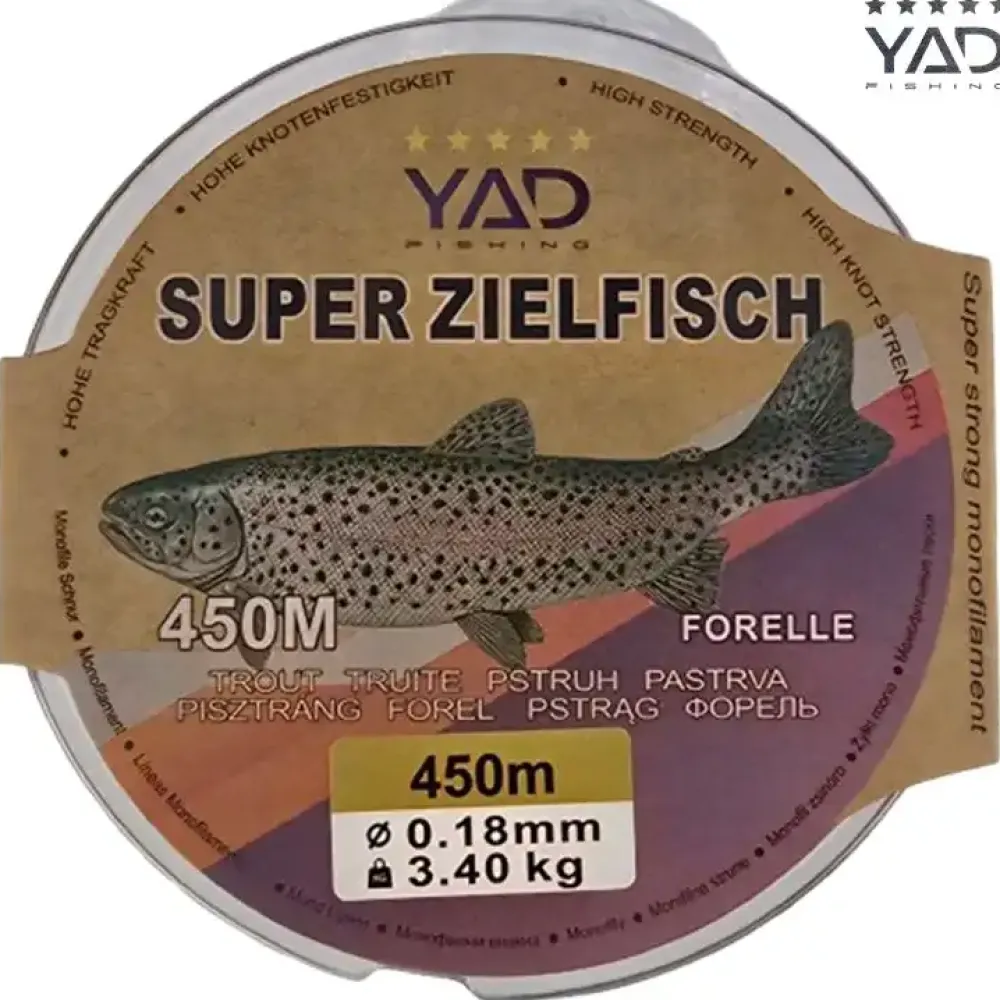Outlet Super Zielfisch Forelle 450m 0,18mm clear Hauptschnüre|Schnüre